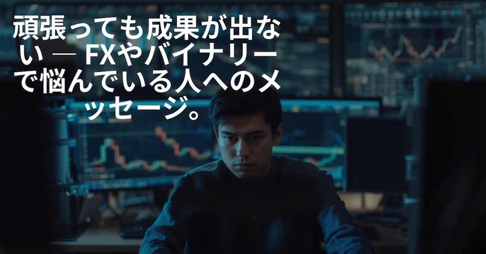 「頑張ってるのに増えない」——FX/バイナリーで迷子になった人へ