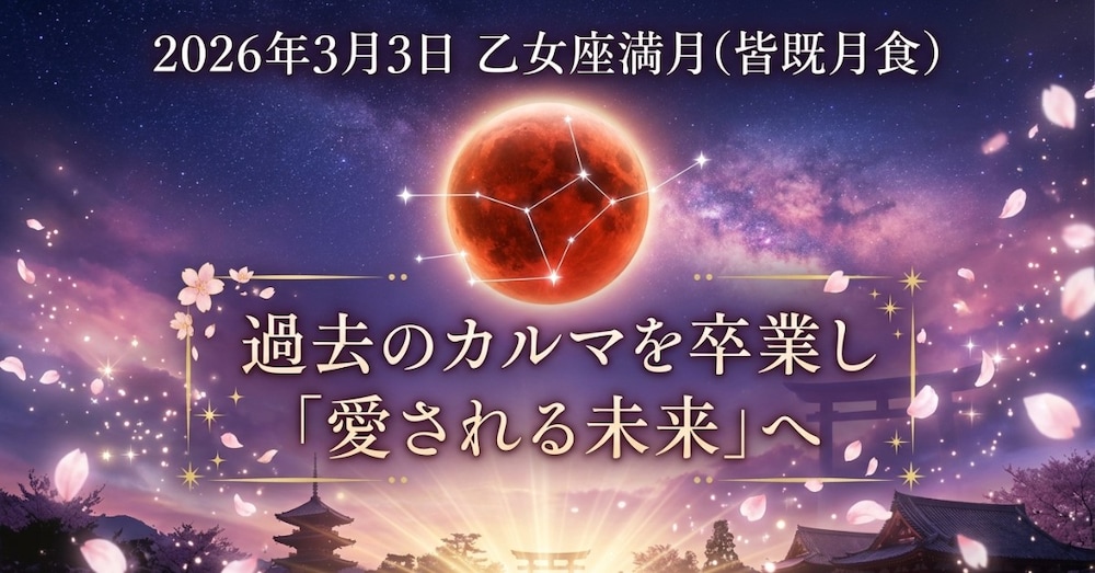 2026年3月3日 乙女座満月（皆既月食）── 過去のカルマを卒業し「愛される未するセルフラブの聖書