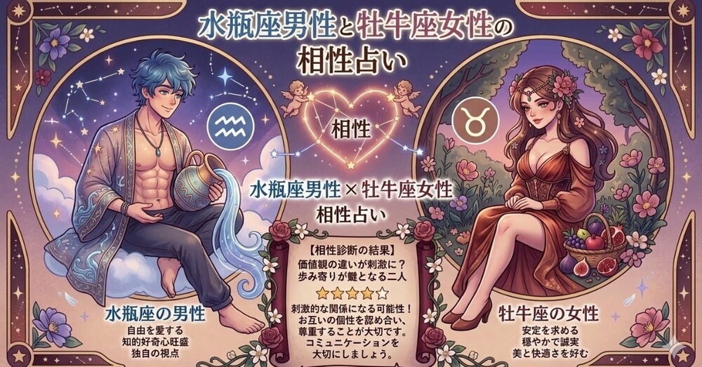 【水瓶座男性×牡牛座女性】相性は最悪？官能的な夜の相性と攻略法を徹底解説！