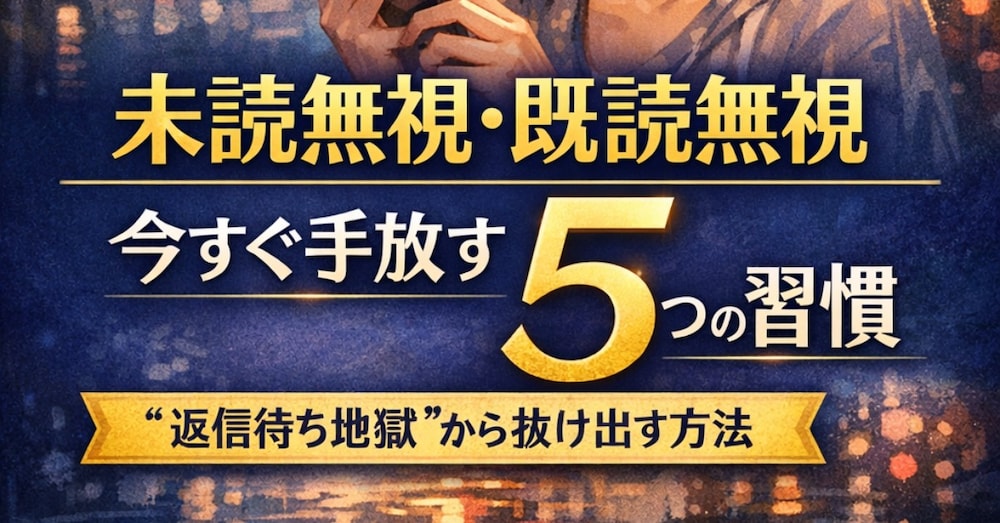 回避傾向の未読無視・既読無視で今すぐ手放す5つの習慣をお伝えします。