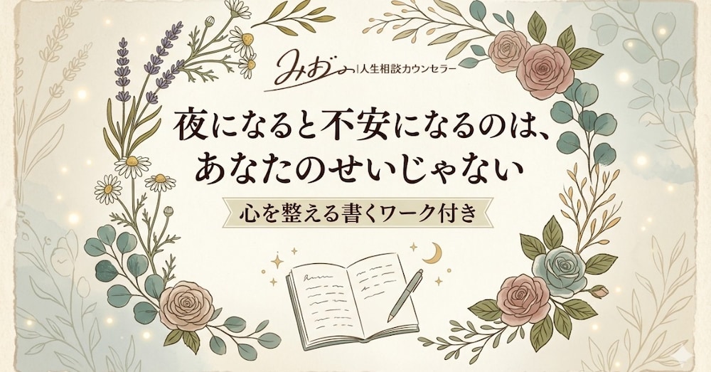 夜になると不安になるのは、あなたのせいじゃない｜心を整える書くワーク付き