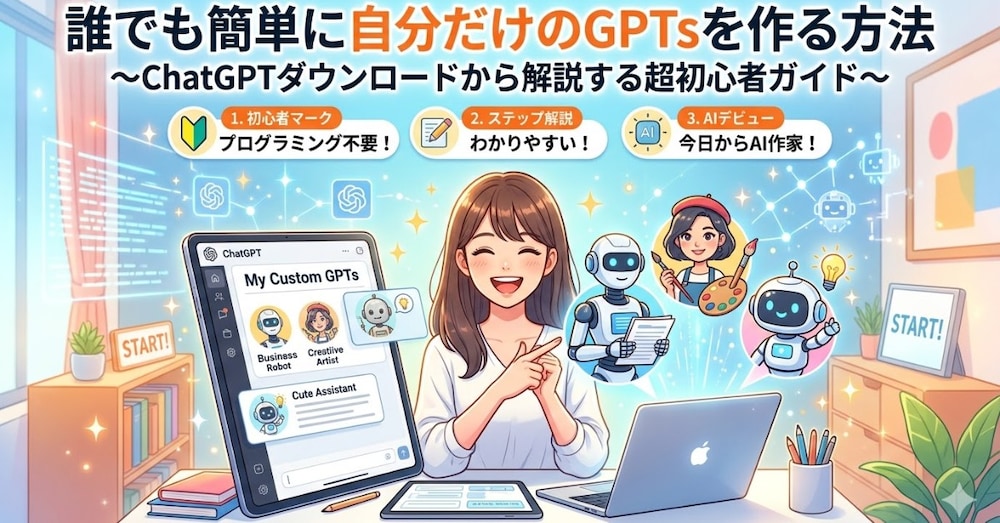 誰でも簡単に自分だけのGPTsを作る方法
〜ChatGPTダウンロードから解説する超初心者ガイド〜
