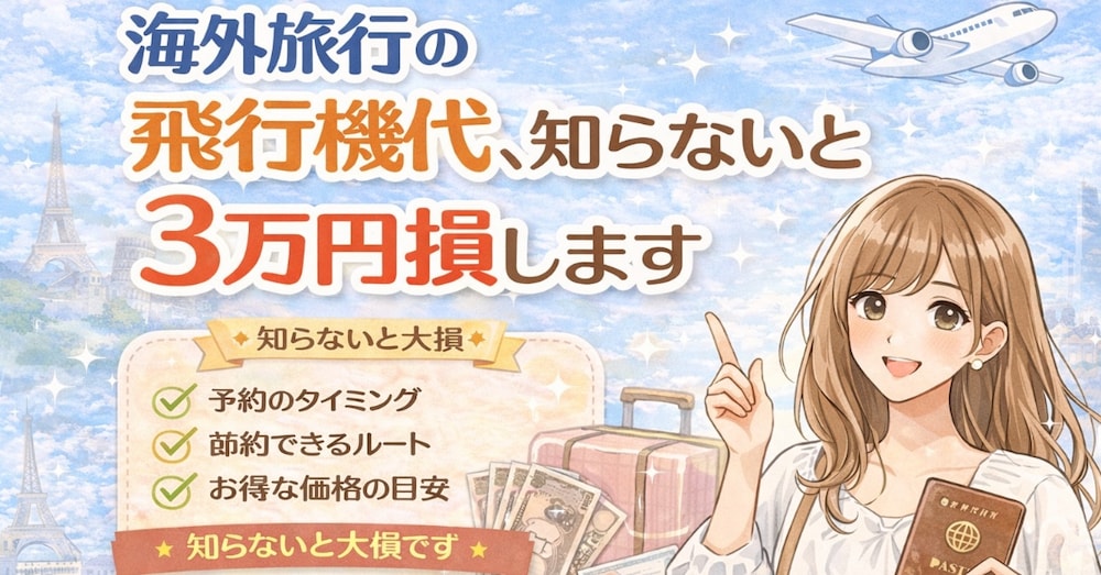 海外旅行の飛行機代、知らないと3万円損します｜予約のコツまとめ