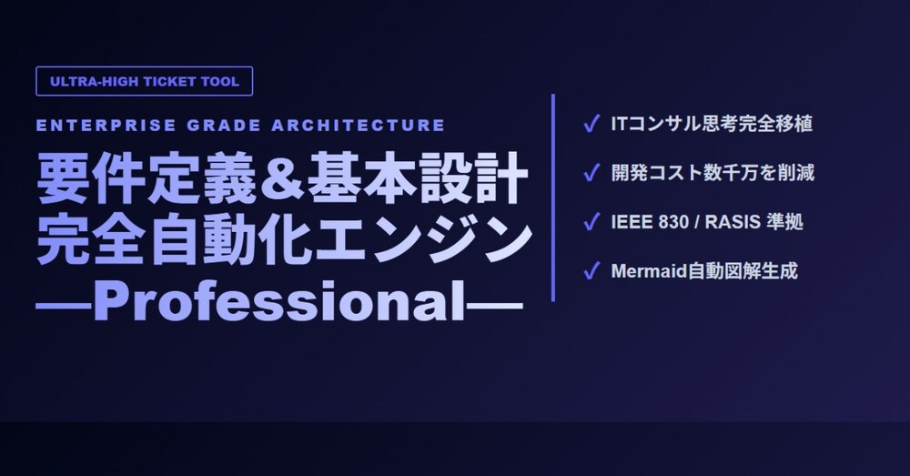 【プロ仕様】数千万円規模のシステム設計を15分で完結させる「超精密要件定義エンジン」