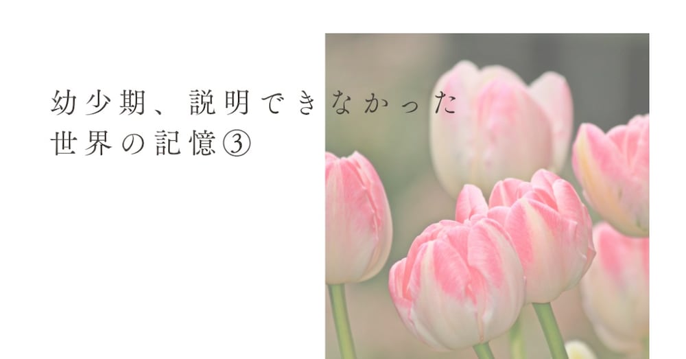 幼少期、説明できなかった世界の記憶③