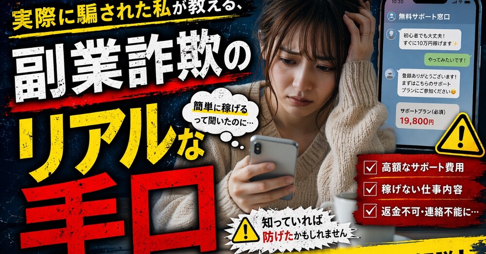 実際に騙された私が教える、副業詐欺のリアルな手口」