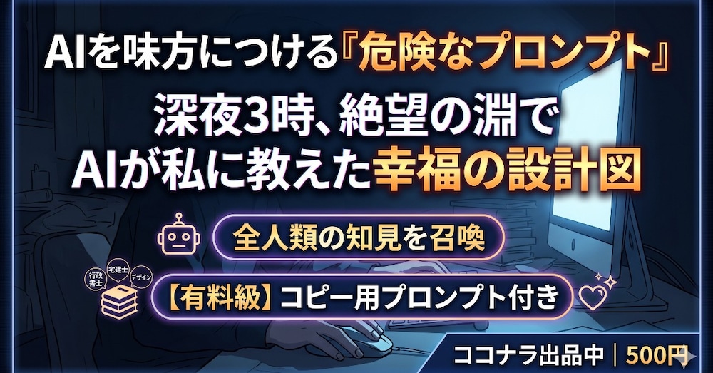AIを味方につける「危険なプロンプト」：深夜3時、絶望の淵でAIが私に教えた幸福の設計図