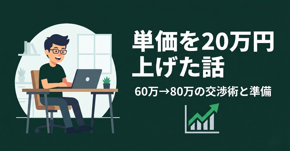 SES契約で単価を20万円上げた私の交渉術と準備｜60万→80万の実践ロードマップ