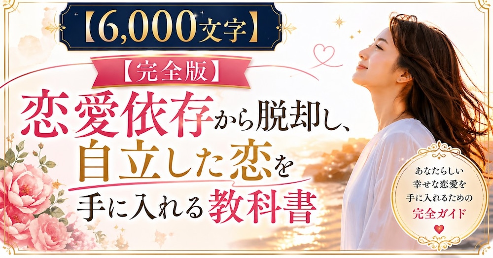 【6,000文字】【完全版】恋愛依存から脱却し、自立した恋を手に入れる教科書