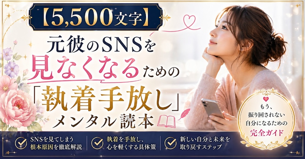 【5,500文字】元彼のSNSを見なくなるための「執着手手放し」メンタル読本