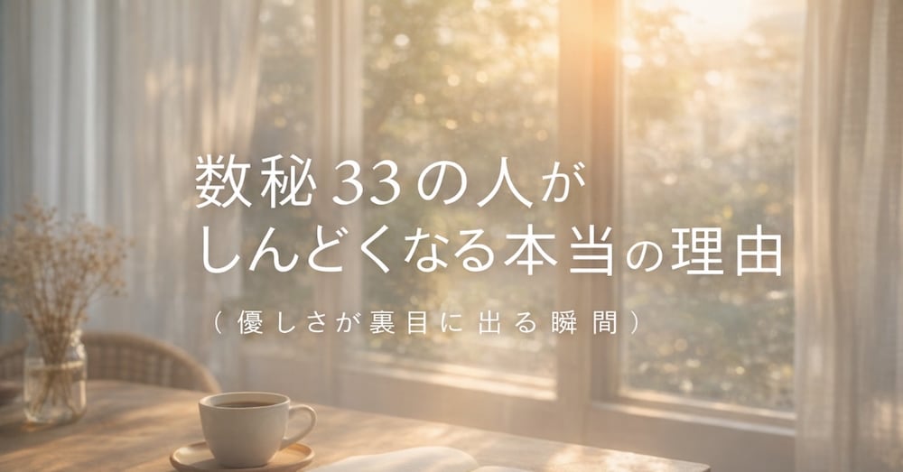 数秘33の人がしんどくなる本当の理由
（優しさが裏目に出る瞬間）