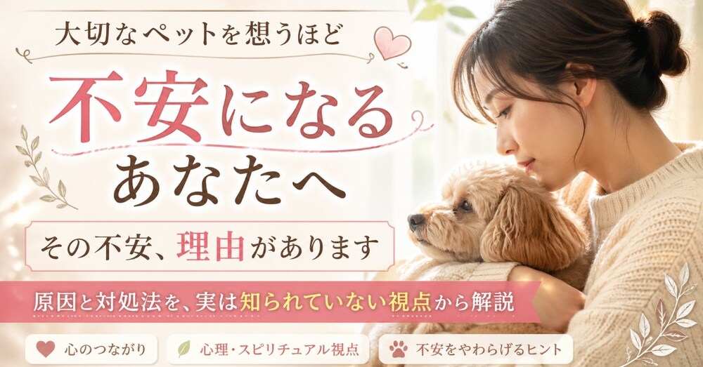 大切なペットを想うほど、不安になるあなたへ｜その原因と対処法、実は知られていない視点から解説