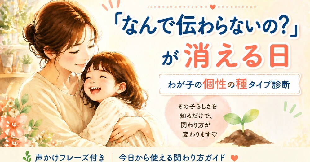 何度言っても伝わらない子どもの気質タイプ診断|叱り方・声かけを変えるだけで子育てが変わる理由
