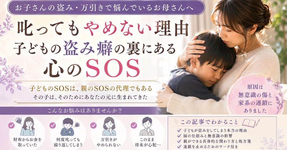 叱ってもやめない理由
〜子どもの盗み癖の裏にある心のSOS〜