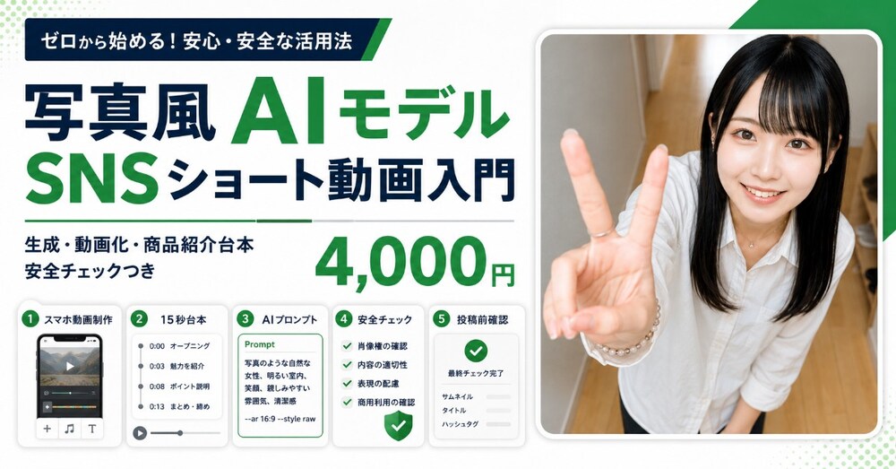 写真風AIモデルで作るSNSショート動画入門