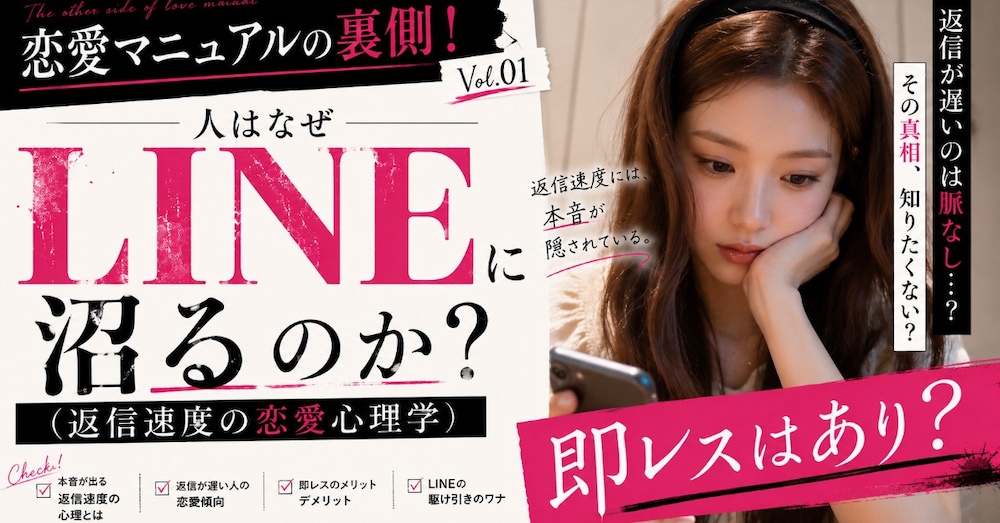 恋愛マニュアルの裏側！人はなぜLINEに沼るのか?『返信速度の恋愛心理学』～即レスは脈あり？