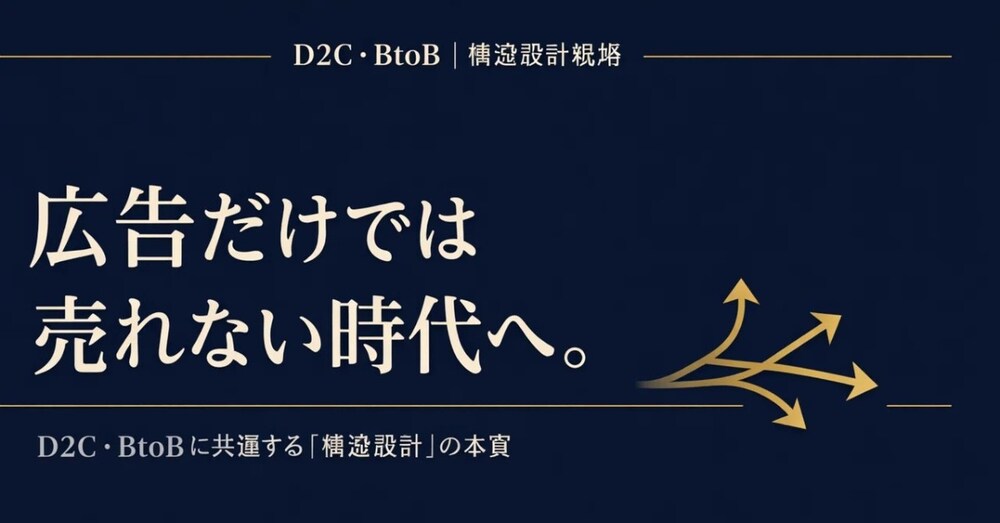 広告だけでは売れない時代へ。──D2C・BtoBに共通する「構造設計」の本質