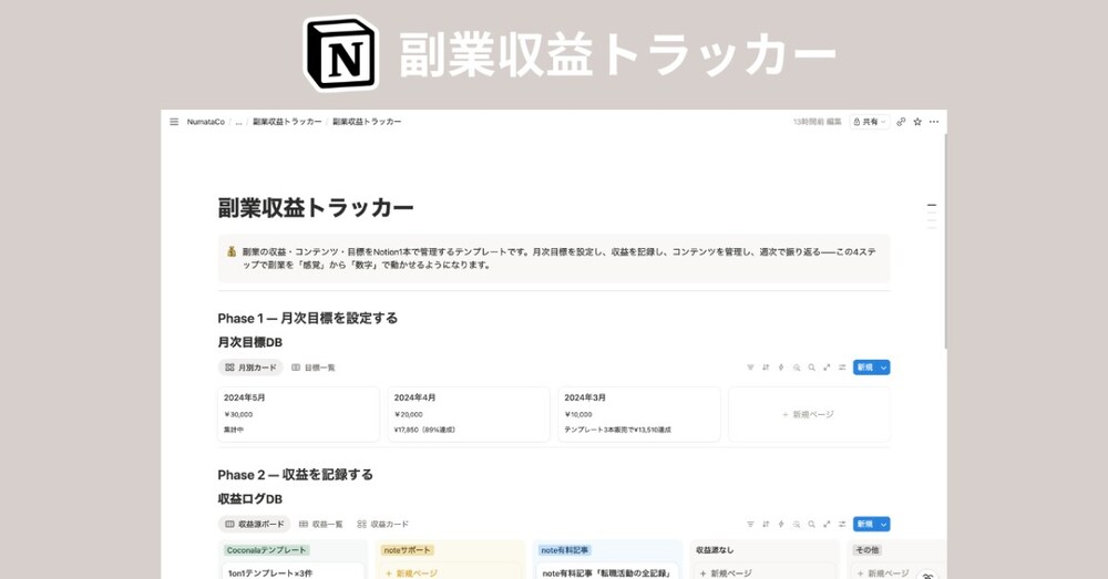 副業収益トラッカー