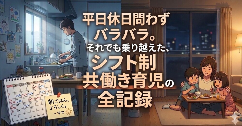平日も休日もバラバラ。それでも乗り越えた、シフト制共働き育児の全記録【ワンオペの悩み・育児相談】