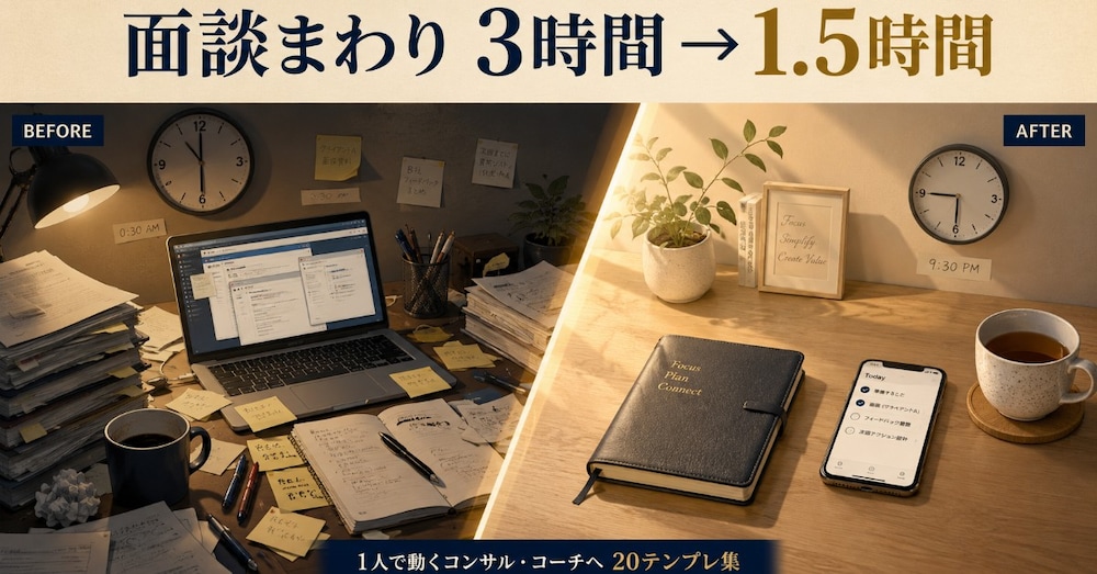 1人で動く相談業向け 面談まわりAI圧縮テンプレ20本