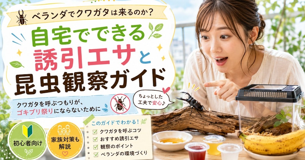 ベランダでクワガタは来るのか？自宅でできる誘引エサと昆虫観察ガイド