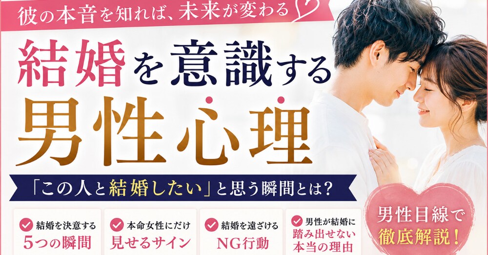 結婚を意識する男性心理 ～男性が「この人と結婚したい」と思う瞬間～