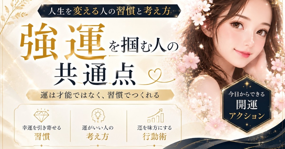 なぜか強運な人の共通点とは!?☆運が良いからなの?