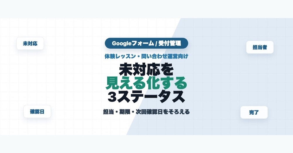Googleフォーム対応漏れを見える化する未対応ステータス導入チェック