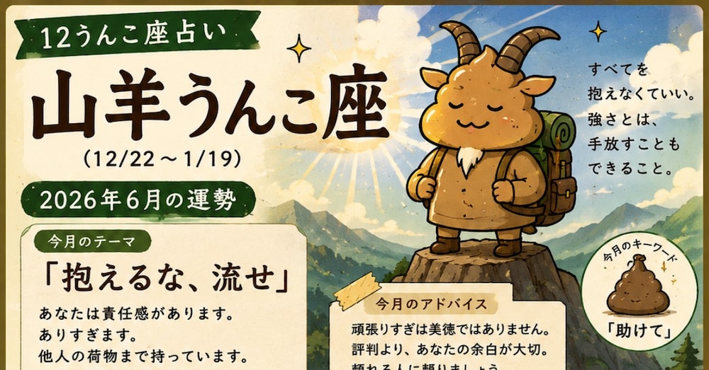 【12うんこ座占い】山羊うんこ座,王様うんこ座,深淵うんこ座