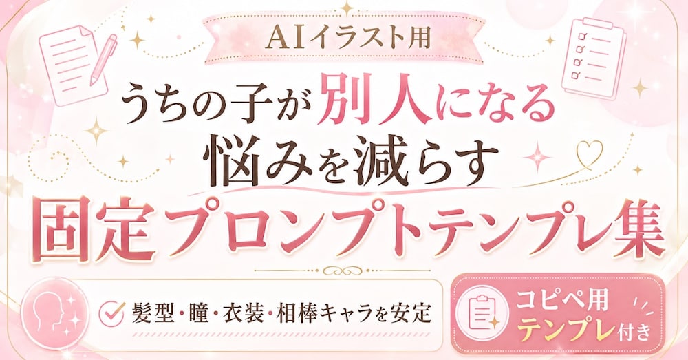 AIイラストで“うちの子が別人になる”悩みを減らす固定プロンプトテンプレ集