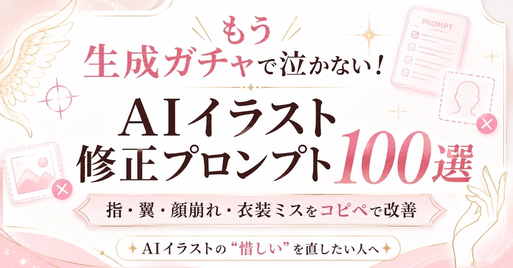 もう生成ガチャで泣かない！AIイラスト修正プロンプト100選
