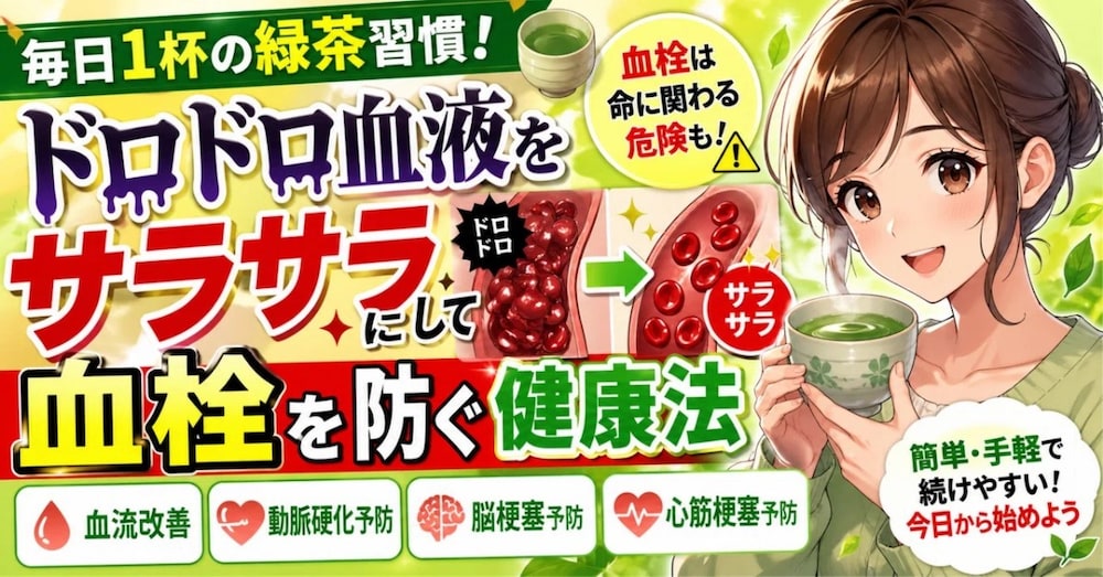 毎日1杯の緑茶習慣！ドロドロ血液をサラサラにして血栓を防ぐ健康法