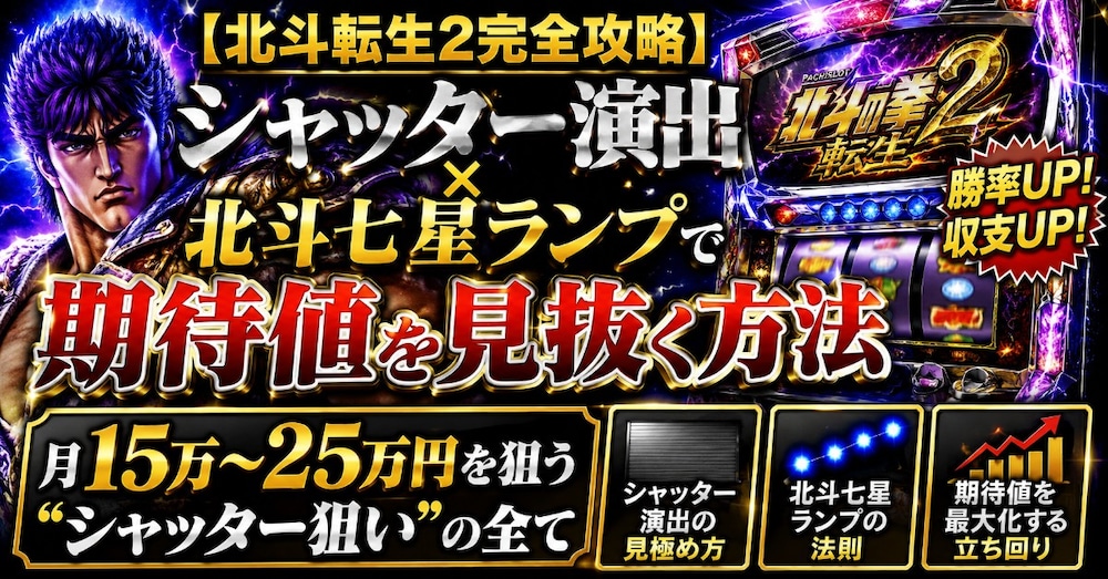【北斗転生2完全暴露】シャッター演出×北斗七星ランプで期待値を見抜く方法～“シャッター狙い”の全て～