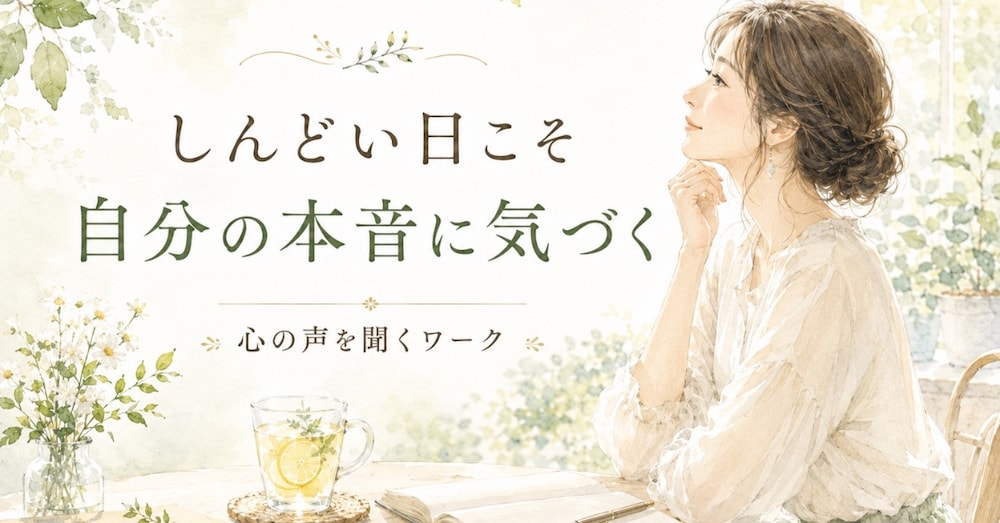 しんどい日こそ、自分の本音に気づくチャンス〜「食べたい」「休みたい」の奥にある声を聞くワーク〜
