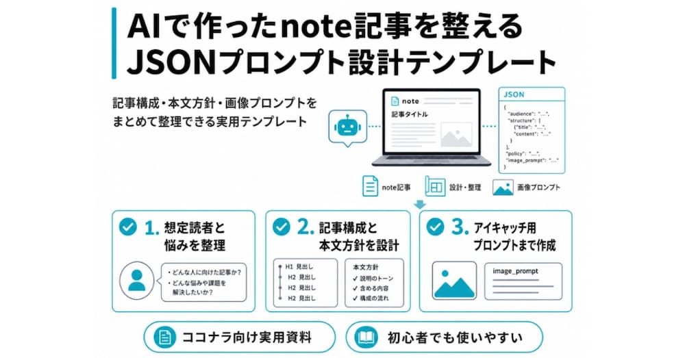 ChatGPT記事作成のブレを減らす全部入りJSONテンプレート