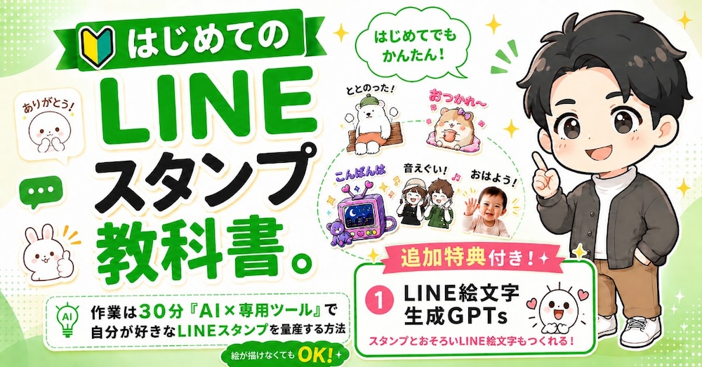 はじめてのLINEスタンプ教科書｜作業は30分「AI×専用ツール」でLINEスタンプを量産する方法