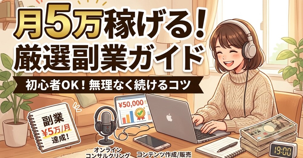 副業で月5万円を稼ぐ方法｜初心者が失敗しないための完全ガイド