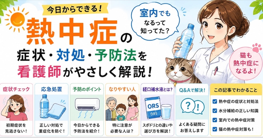 🥵熱中症｜🏥看護師が解説！『救急車を呼ぶべき？』『経口補水液とスポドリどっち？』が10分で分かる