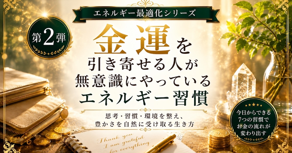 第2弾：金運を引き寄せる人が無意識にやっているエネルギー習慣