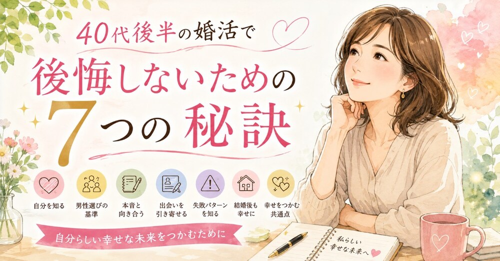40代後半の婚活で後悔しないための7つの秘訣