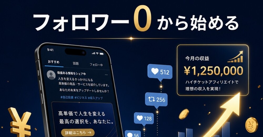 なぜあなたのXアカウントは稼げないのか？フォロワー0から始めるハイチケットアフィリエイトの3つの手順