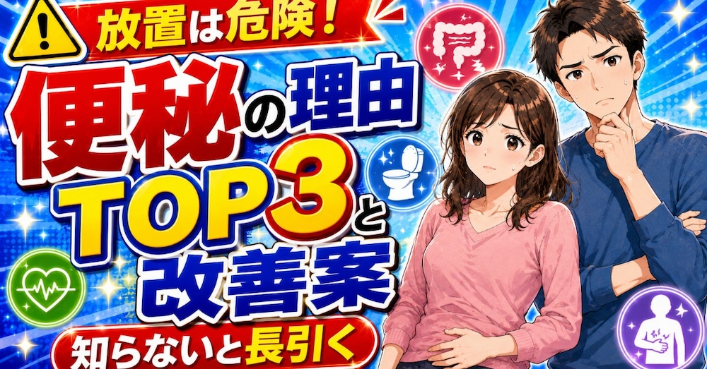 放置は危険！便秘の理由トップ3と改善案 これを改善するだけで、薬に頼らずスッキリ！