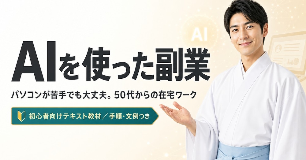 AIを使った副業入門|40代からでも、パソコンが苦手でも始められる在宅ワーク