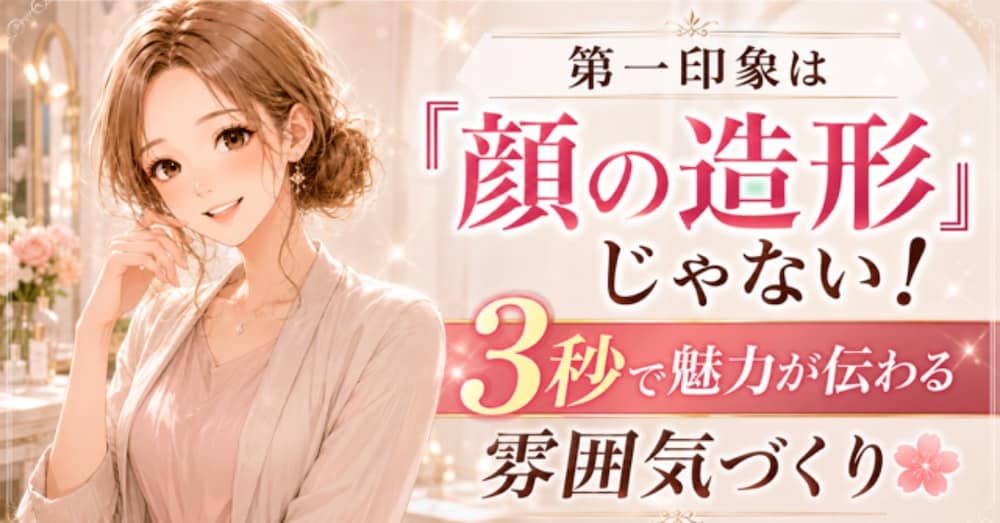 【男性も必見】第一印象は「顔の造形」じゃない！3秒で魅力が伝わる雰囲気づくり🌸
