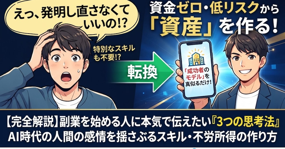 【完全解説】副業を始める人に本気で伝えたい「3つの思考法」。
