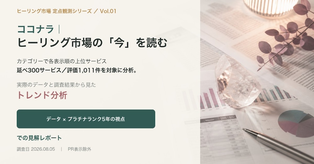 【占い・ヒーリングジャンル】キーワード・トレンド分析とココナラハックの見解｜2026-08-05