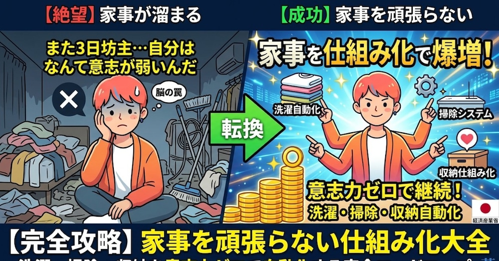 【人生はもっと楽でいい】怪しいお金の話ではありません➡家事を「頑張らない」