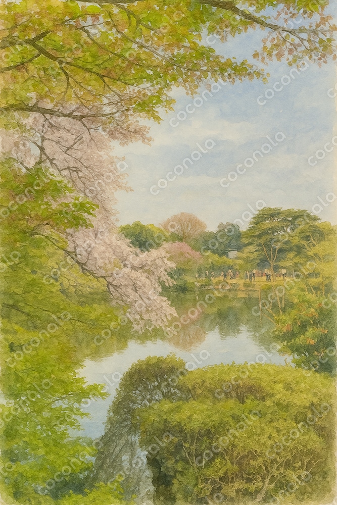 水彩画 庭園