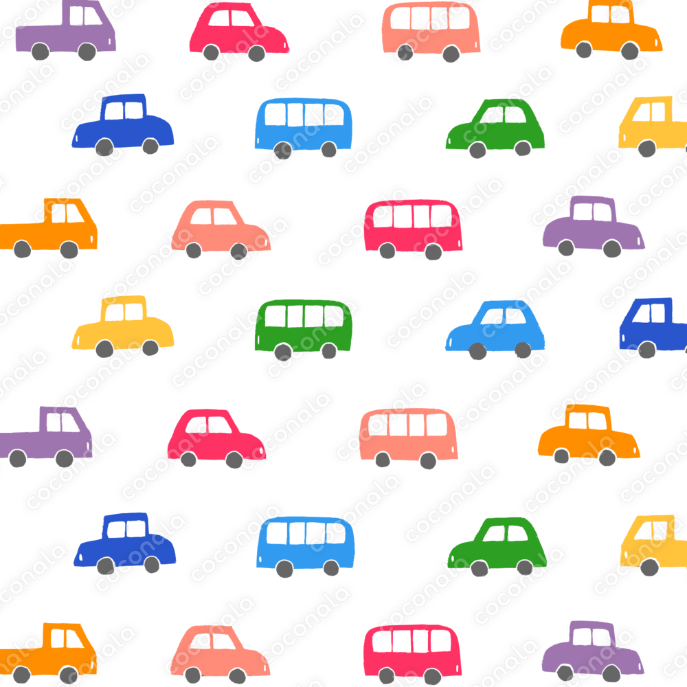 透過）子どもが大好きな車の総柄イラスト！