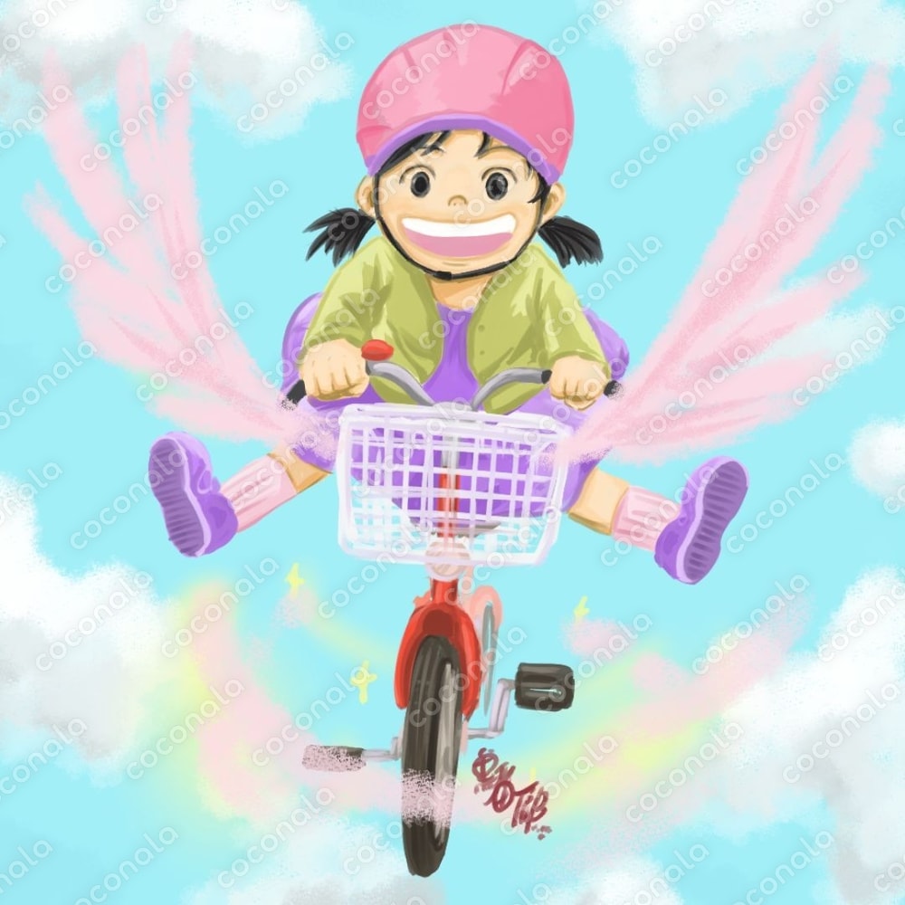 空飛ぶ自転車に乗る女の子